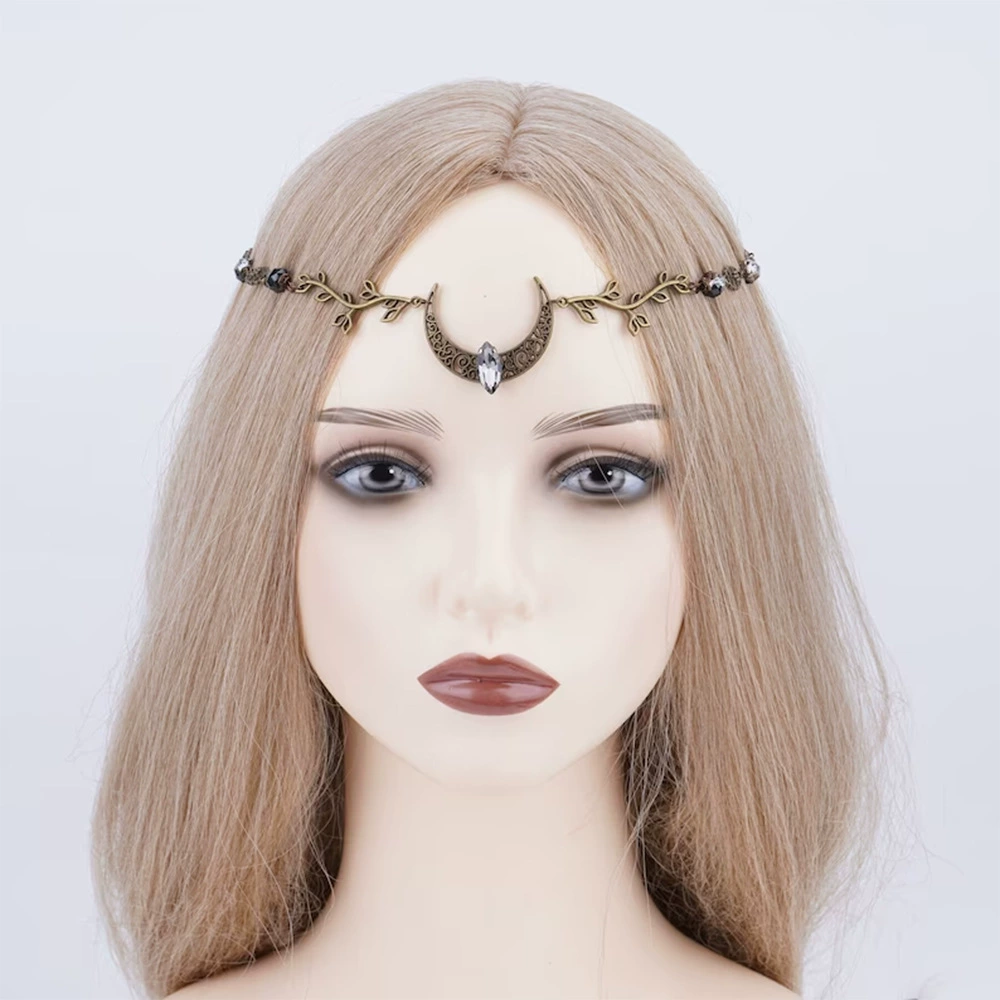 Европейский и американский Amazon новый ажурный лунный стразы аксессуары головные цепи ветки натуральные хрустальные бусы аксессуары для волос