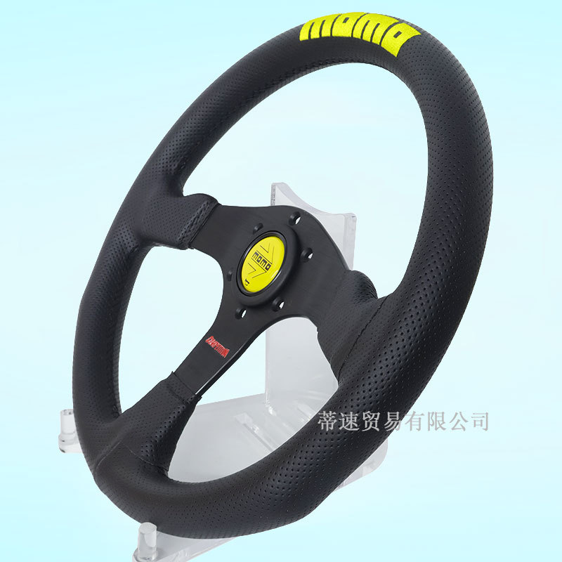 Factory Direct Sale Modified Momo Steering Wheel 14inch Embroidered Steering Wheel Competition Perforated Leather 350mm