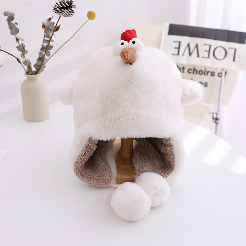 Protection Ears Chicken Shape Plush Caps Thicken Warm Hat Children's Hat display picture 3