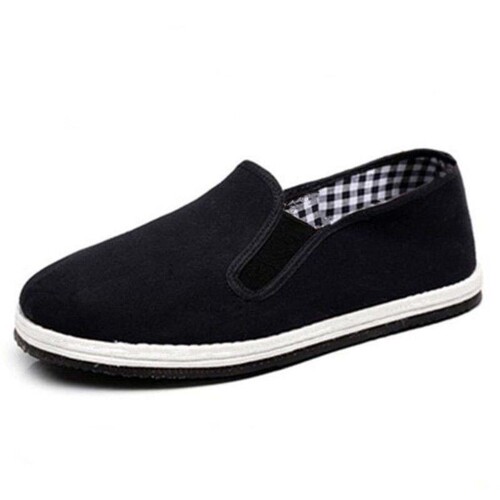 Old Beijing Cloth Shoes Men's Black Cloth Shoes Thick Layered Sole Shoes One-Piece Men's Low-Top Cloth Shoes Drop Ship One Piece