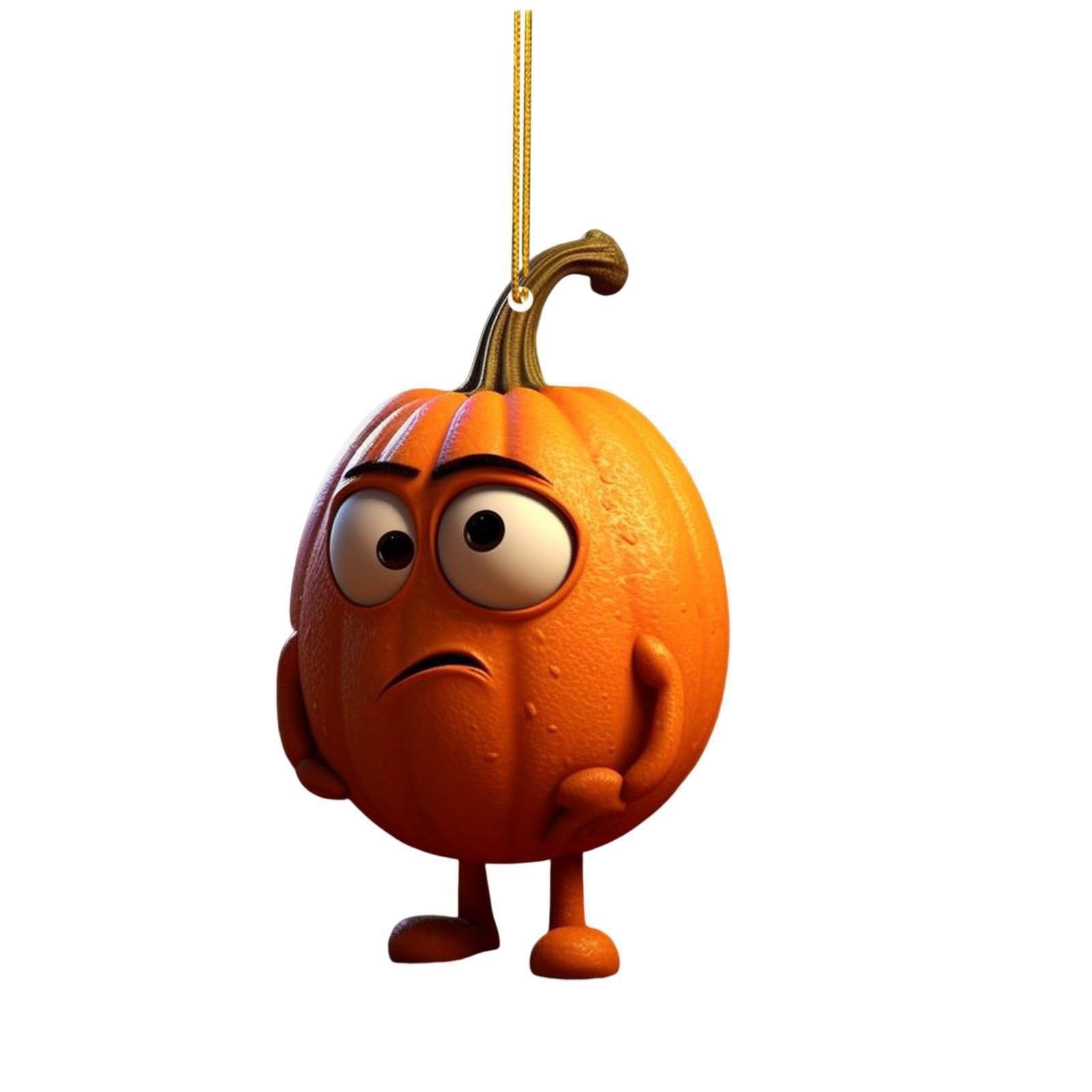 Halloween transfronterizo acrílico calabaza colgante transfronterizo espejo retrovisor colgante remolque de automóvil de vacaciones