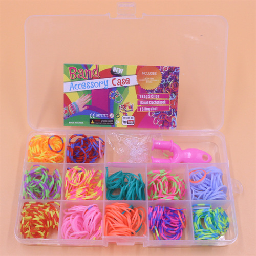Rainbow Loom Rubber Band DIY Handmade Gift Bracelet Rubber Band Set of 15 Pcs Gift Boxed Present