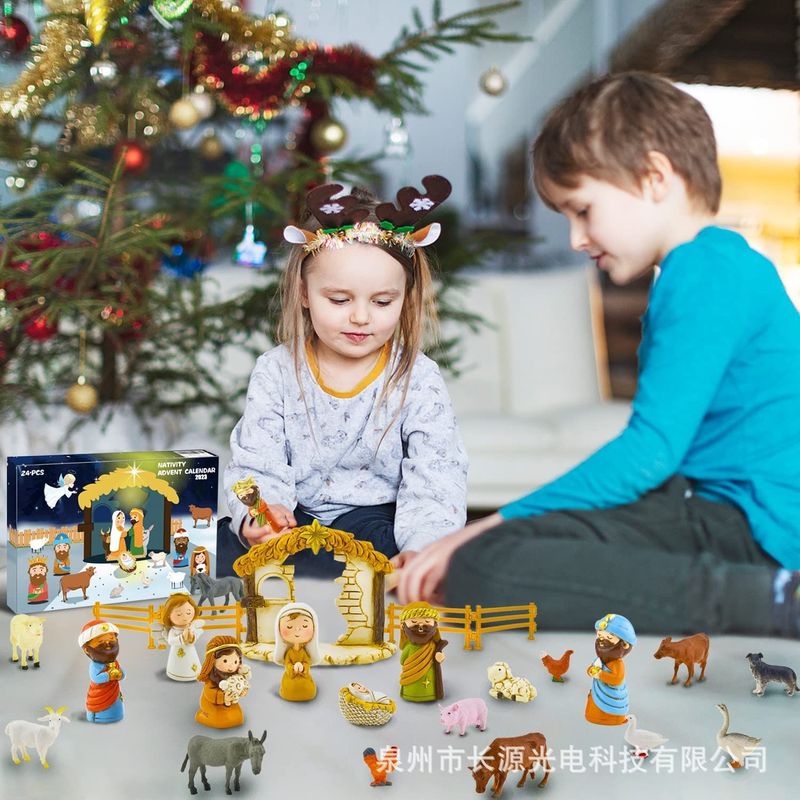 新品Nativity Scene Advent Calendar Set4套耶稣降生套装摆件|undefined