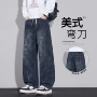 宽松新款男士直筒牛仔裤