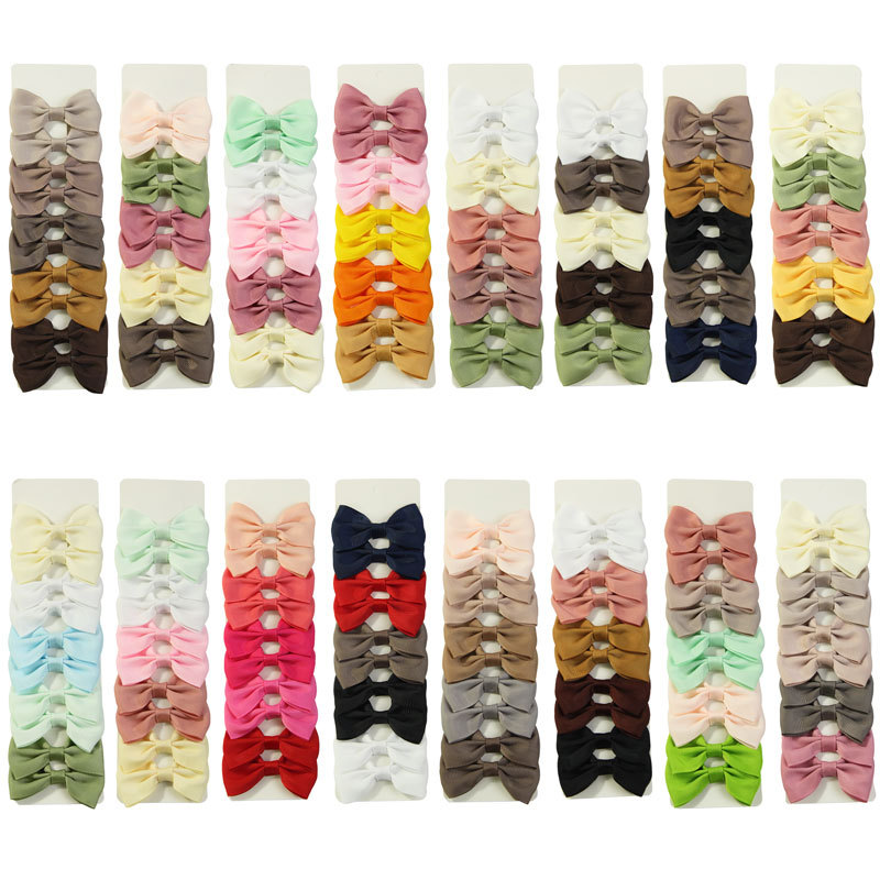 New Hot Cross-border Foreign Trade Multi-color Handmade Rib Ribbon Bow All-match Multi-combination Hairpin