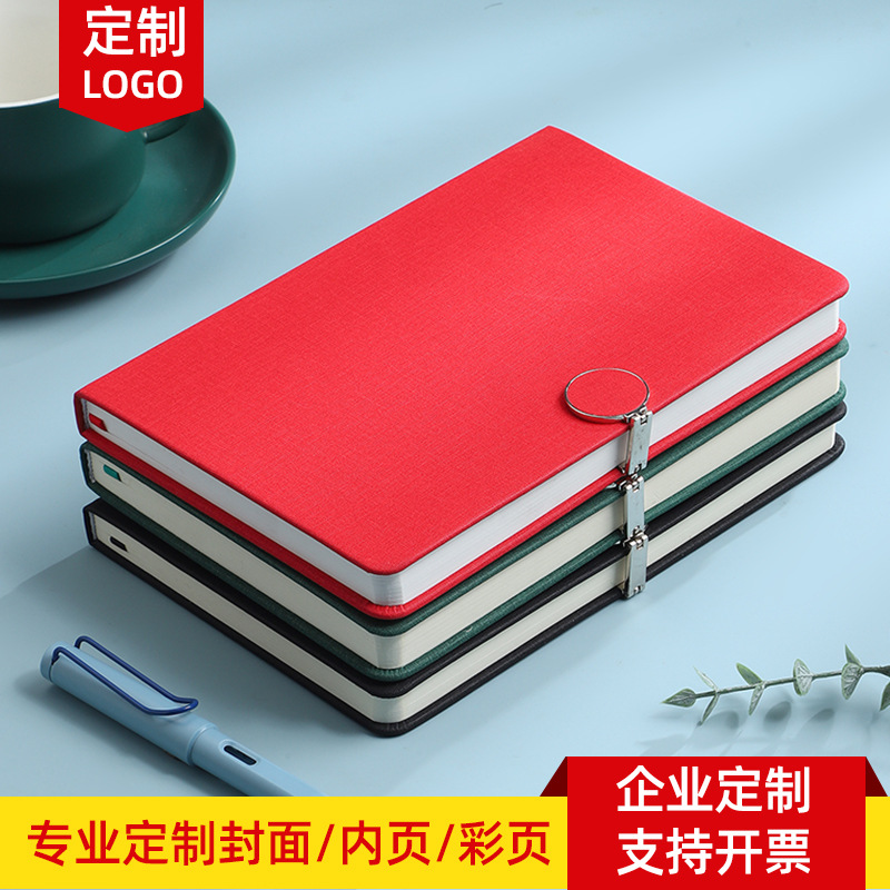 신라운드 버클 노트 비즈니스 메모장 A5 크리에이티브 천 PU 가죽 표면 기록 본 스케줄 도매