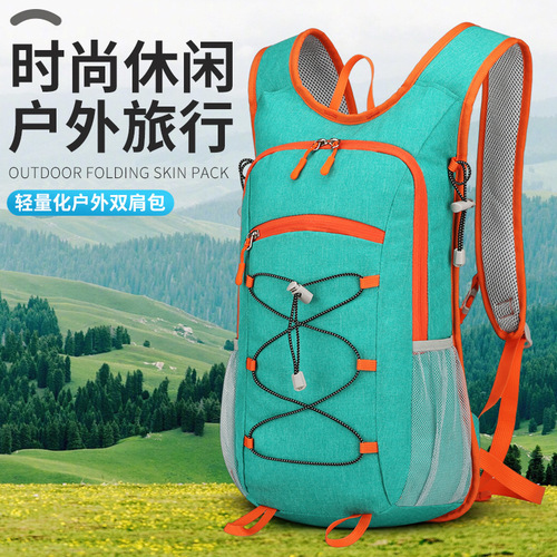 Outdoor cycling bag for men and women, travel camping backpack, wear-resistant and waterproof, weight reduction camping and mountain climbing bag, logo customization available