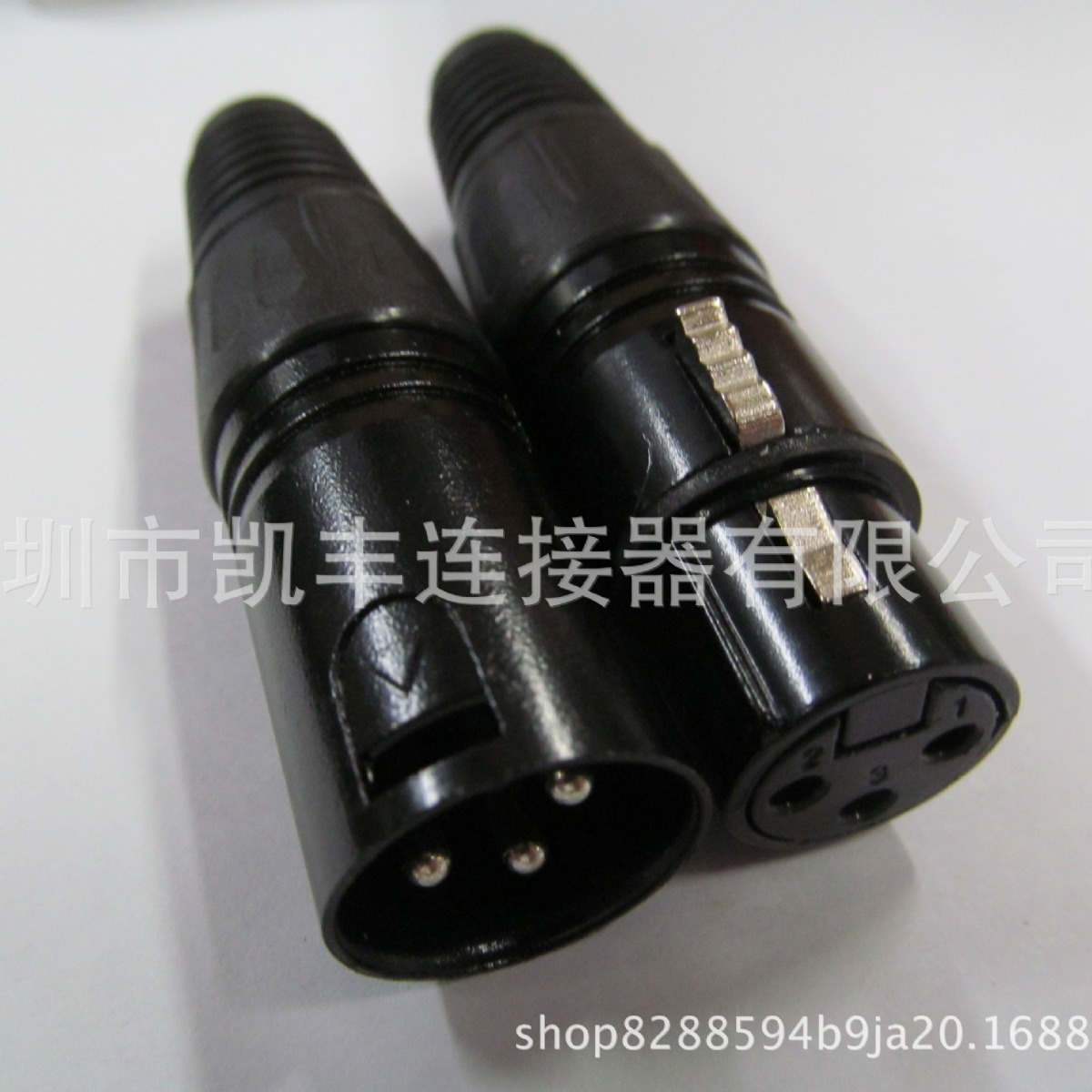 现货黑色卡侬瑞式卡侬头金属卡侬头日式卡侬头光面卡侬头3芯