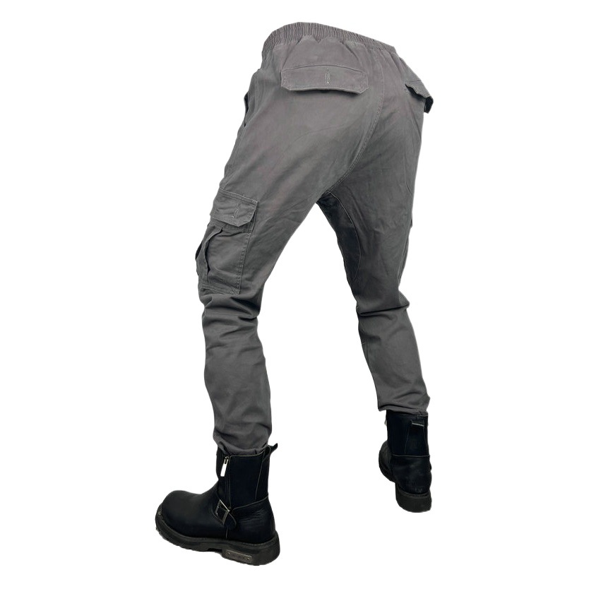 Pantalones de carreras de motos pantalones anti-caída de la motocicleta de los hombres atados al tobillo casual multi-Bolsa de ropa de trabajo pantalones vaqueros de silicona