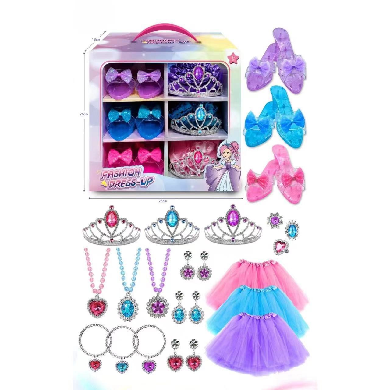 Nuevos productos transfronterizos princesa accesorios de vestir joyería corona caja de joyería chicas juegos de rol juguetes caseros