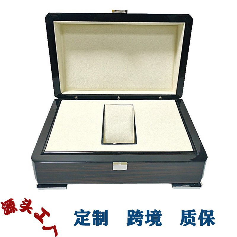 Cross-Border Pp Wooden High-End Watch Box Piano Lacquer Watch Box Patek Wood Grain Watch Storage Box Wholesale