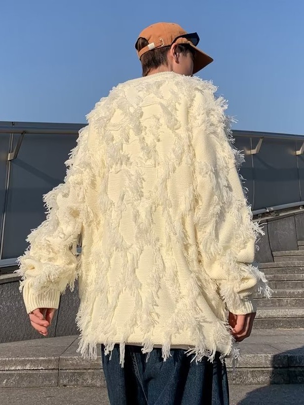 Tassel Jacquard Thickened Knitted Sweater - Lifestyle