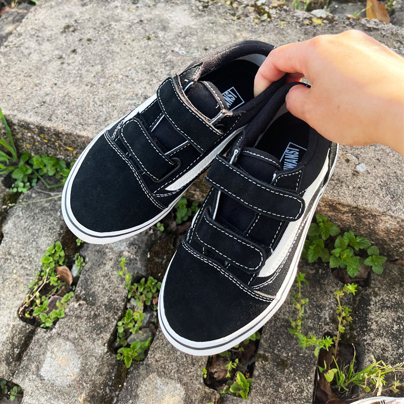VS zapatos de lona para niños zapatos casuales de baja altura zapatos de skate para niños velcro zapatos deportivos para niños mayores zapatos de skate para niñas otoño