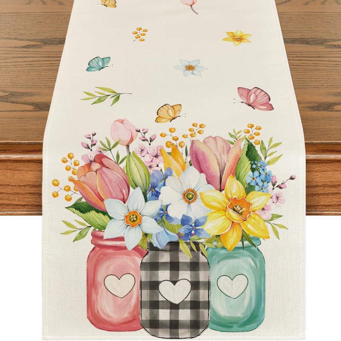 Primavera y verano venta en caliente bandejas de mesa transfronterizas frescas flores pastílicas imitación de tela de mesa de lino girasoles verde bandejas de mesa de hoja