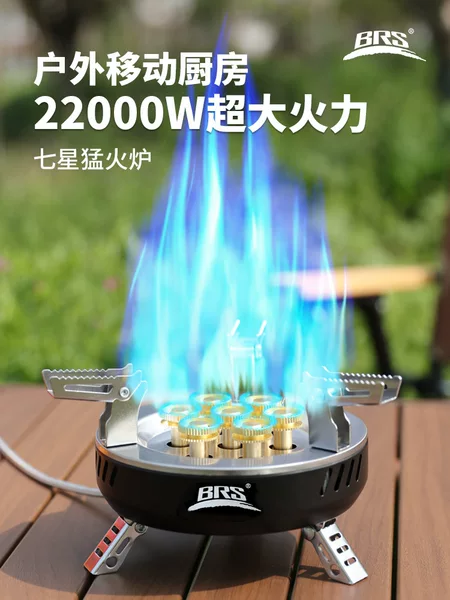 Brs-207 Outdoor Stove Windproof Alpine Stove Head Portable Gas Stove for Camping Seven-Star Stove High Flame Stove