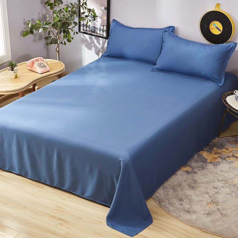 Sábanas de cama tela al por mayor tratamiento de agua lavado algodón dormitorio de color sólido cama doble arroz colcha blanca gris oscuro