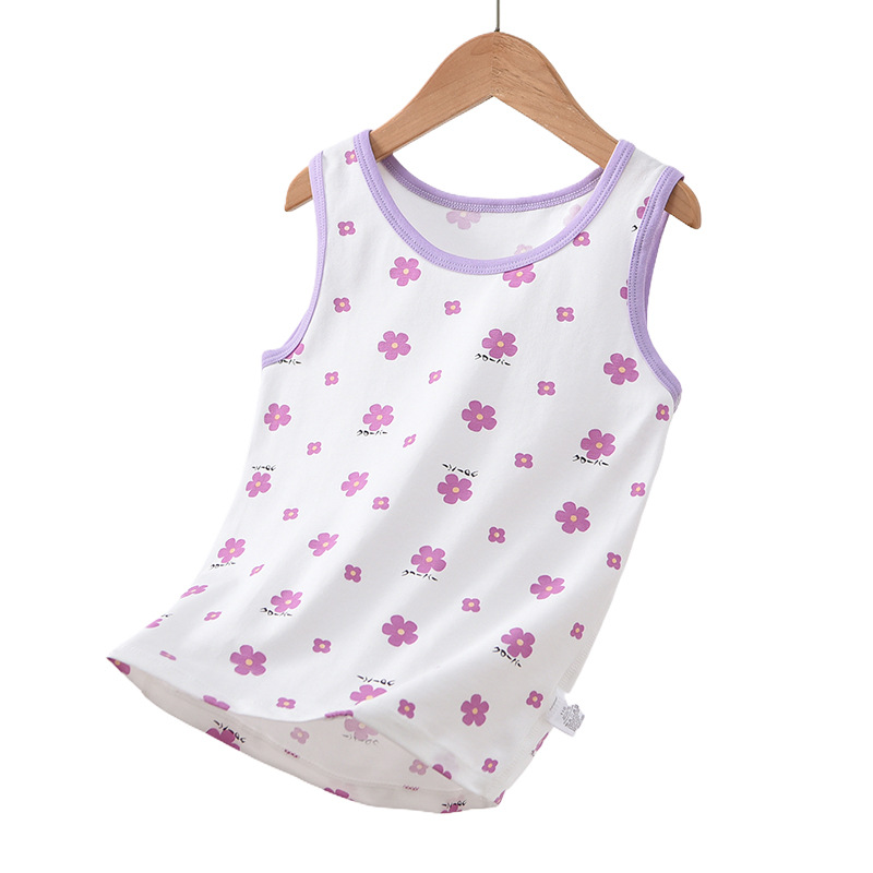 Algodón sin costuras Chaleco de verano nuevos niños y niñas bebé correa sin mangas sin hueso tocar fondo pijamas delgados moda
