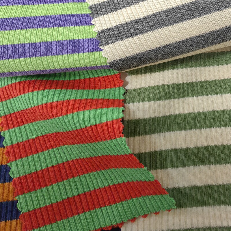 Cotton Stretch Yarn-Dyed Ribbed Cotton Stretch Yarn-Dyed Ribbed 230G*140Cm