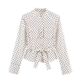 批发跨境外贸2026欧美风时尚女装新款宽松波点衬衫式外套2010708