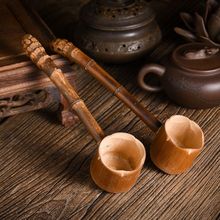 竹根水勺  分茶勺环保打酒器水勺水瓢酒勺 日式茶具茶道零配竹杯