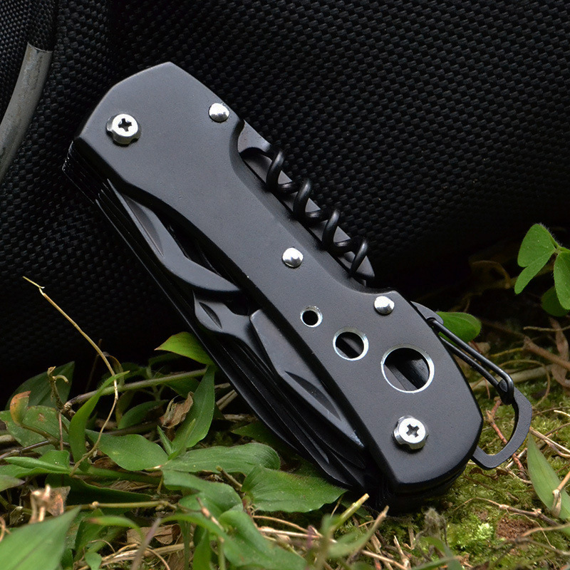 11合1不锈钢多功能折叠刀户外野营组合工具带剪刀挂扣应急工具刀