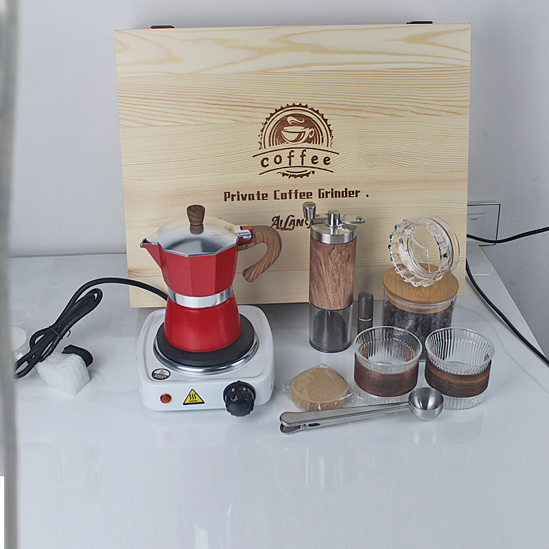 Máquina de café de molino de mano Set de café portátil espresso italiano cafetera de café de mano molino de frijoles regalo regalo