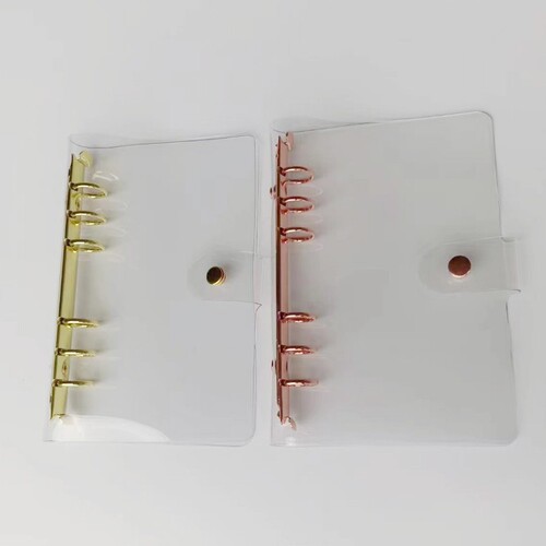 Gold PVC loose-leaf A6 six-hole notepad transparent loose-leaf notebook new travel notebook