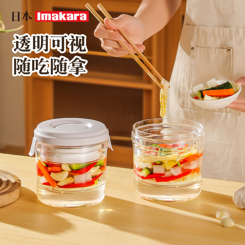 Tarro de kimchi de venta caliente transfronterizo, tanque de kimchi coreano, encurtidos domésticos, encurtidos, tanque de encurtidos, barril de encurtidos, tanque sellado