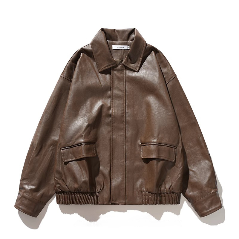 Giacca da motociclista elegante in stile europeo e americano per uomo 2024 autunno inverno nuova moda casual da lavoro strada_voghion.com