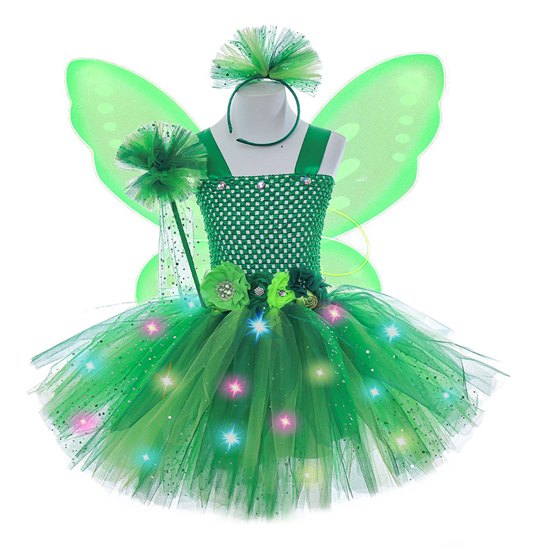 Cute Sequined Fairy Princess Dress Christmas Performance Dress Girls Tutu Skirt Kidsren's Flashing Tutu Skirt