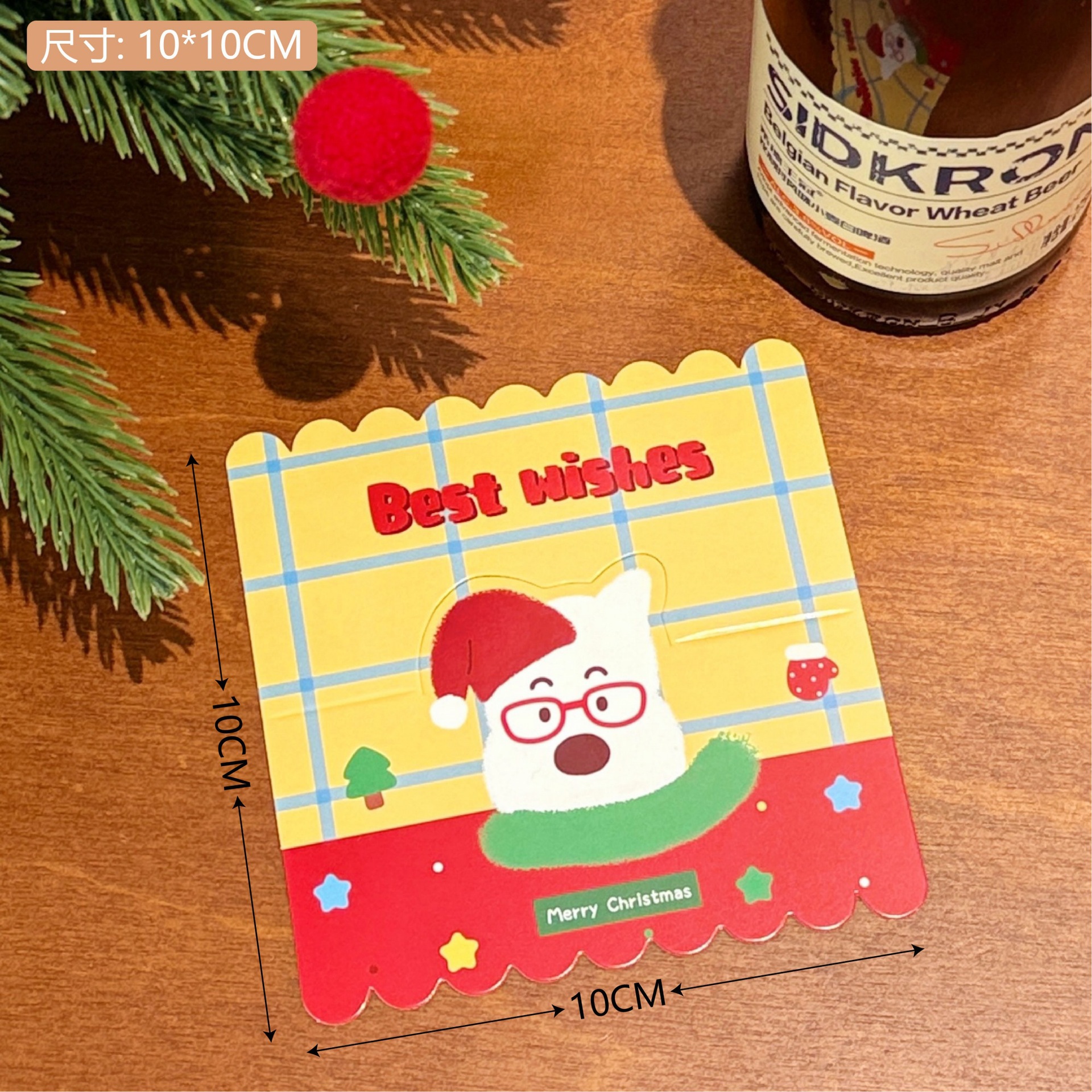 Tarjeta de Embalaje Navideño de Papel con Diseño de Dibujos Animados para Regalos