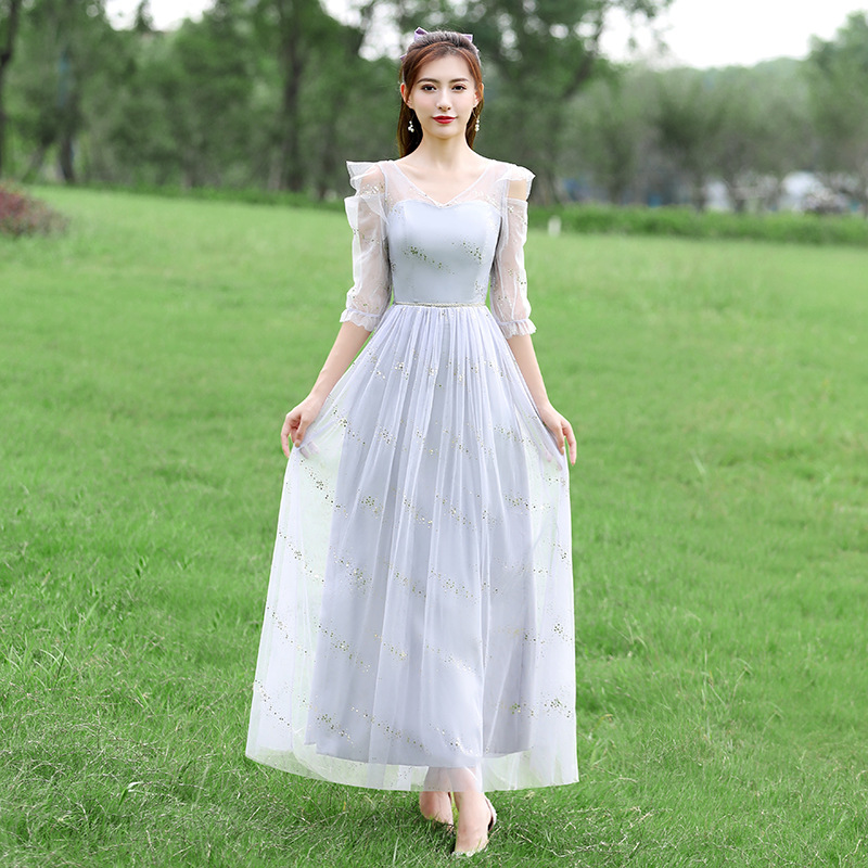 Светло -серый [CV Neck средний рукав] 008