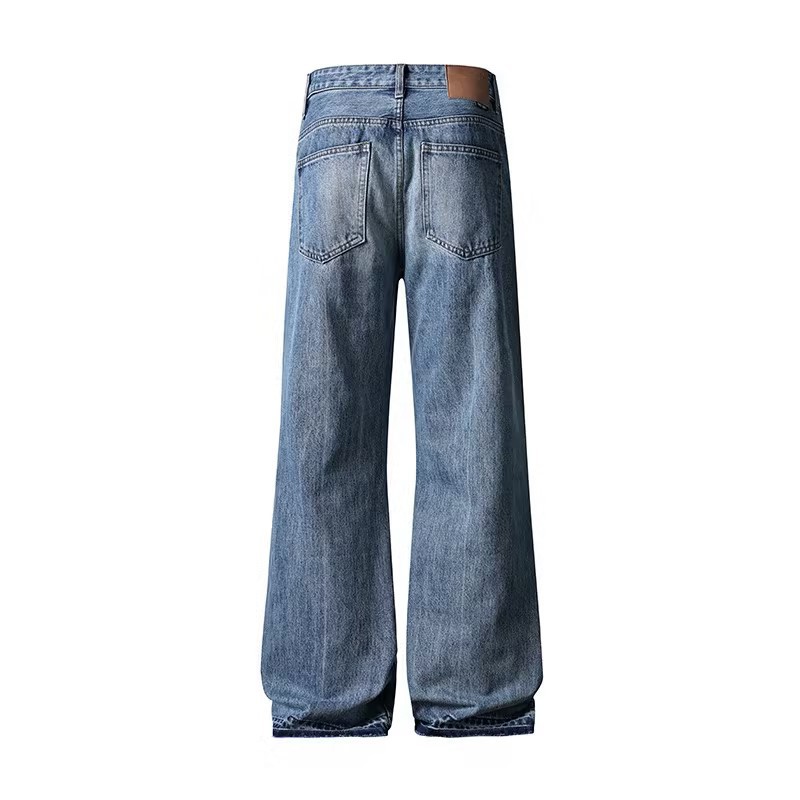 Men's High Street Bootcut Jeans – Vintage Washed Relaxed Fit Denim Pants With Slight Flare (S-XXXXL)_voghion.com