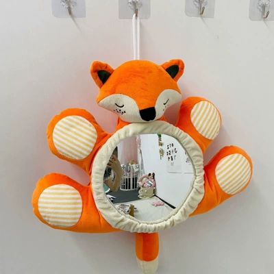 South Korea ins cartoon car pendant child safety seat rearview mirror car baby observation mirror car hanging mirror (Rearview mirror/rearview mirror) - orange-fox-sight-glass