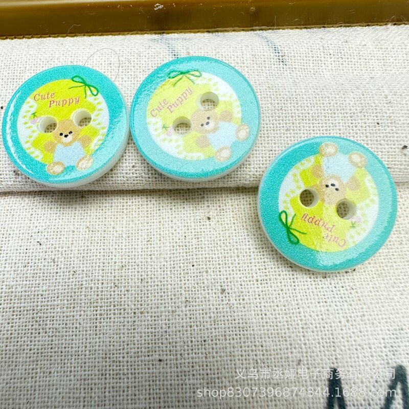 卸売かわいいラウンド漫画四つ目ボタン diy セーター手作りイラスト愛リンゴジュエリーヘアアクセサリーボタン|undefined