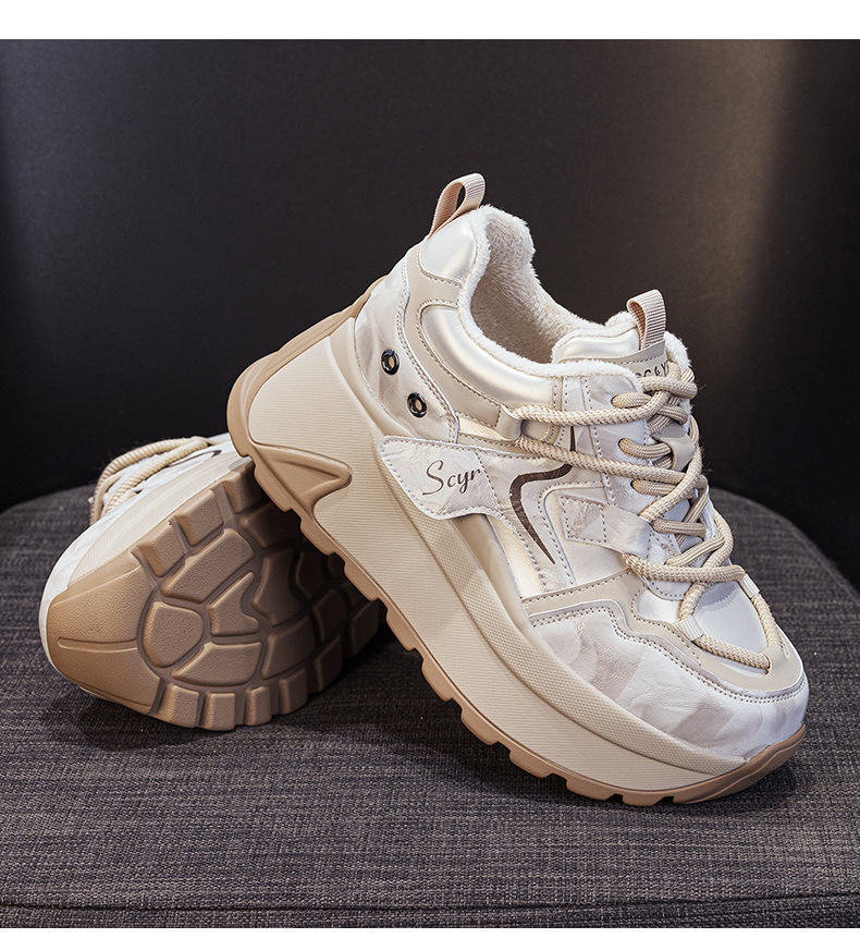 Giày sneaker nữ đế xuồng chunky phong cách retro, phối màu trẻ trung — M2977-1 plus màu trà sữa nhung, M2977-1 plus nhung màu mơ, M2977-1 plus nhung xám, M2977 lớp lót đơn màu mơ chi tiết 16