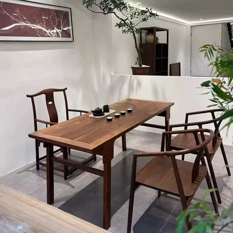 Новый китайский стиль, старый чайный столик из вяза, комбинация дзен, гостиная, эстетический офисный чайный столик в стиле песни, мебель для чайного столика кунг-фу