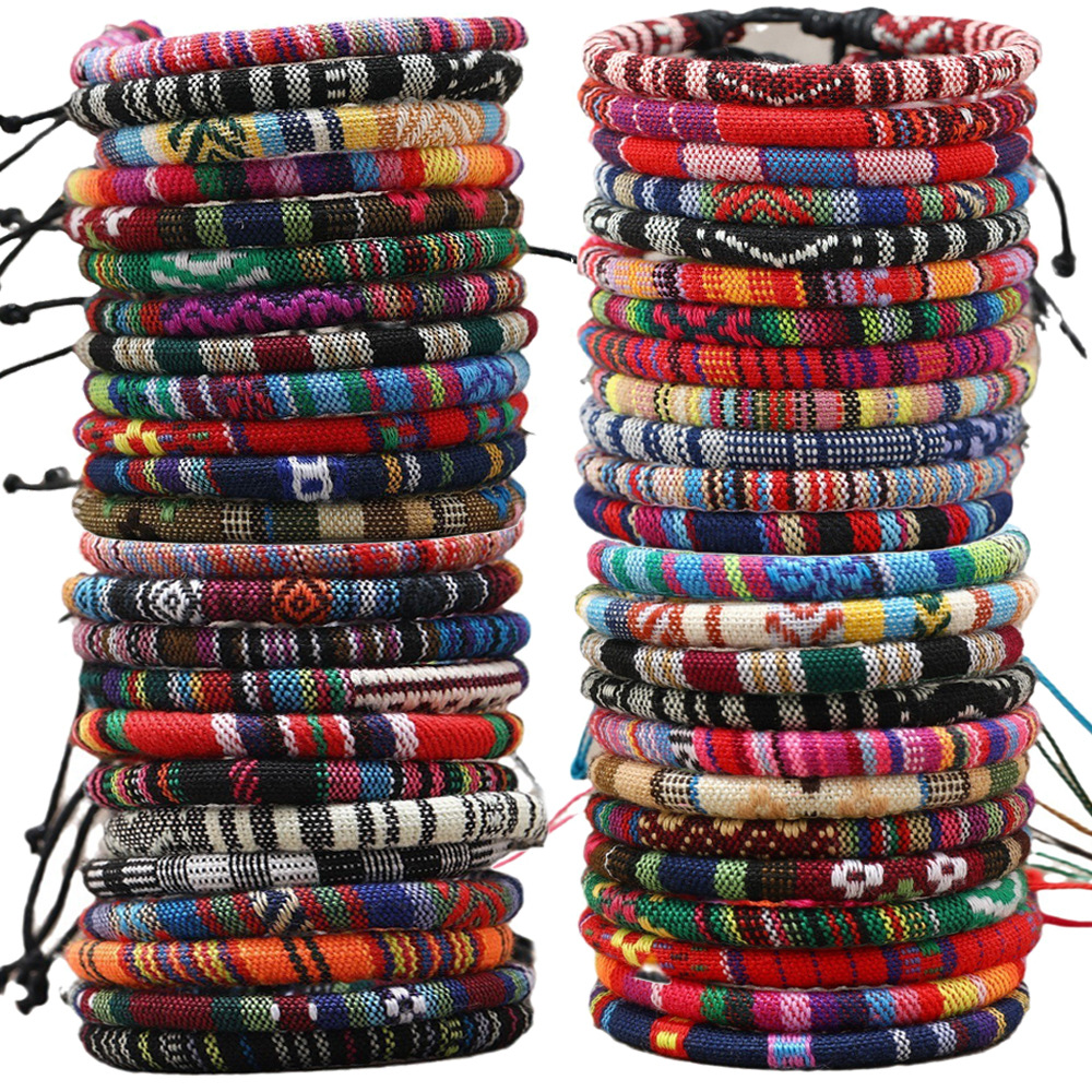 Ethnic woven bracelet for men and women handmade, set, women's style, boho style, ethnic style, 12 pieces, 24 pieces