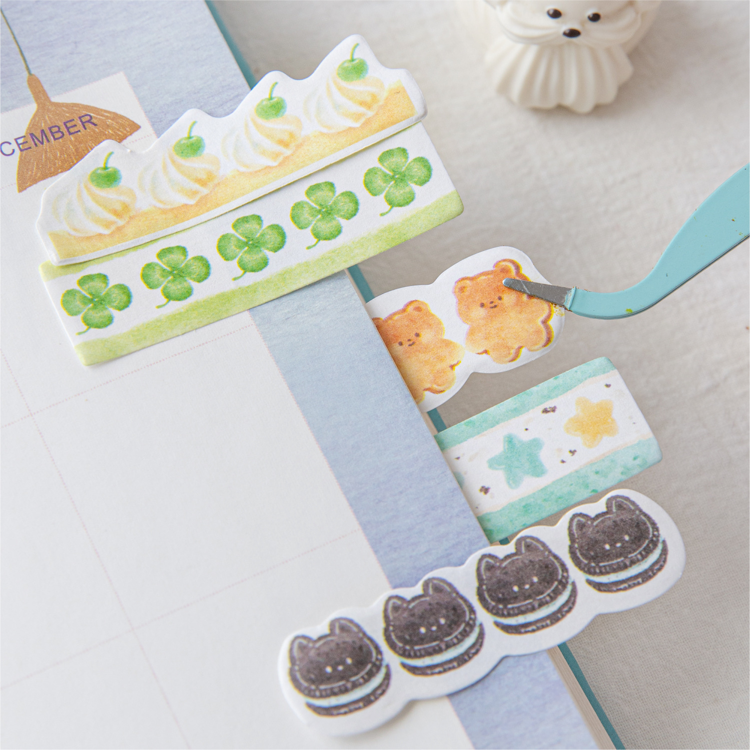 Mo Mo 180 Pieces of Special-Shaped Index Sticky Notes Ding Ding Cake Shop Original Cute Student Message Marking Notes