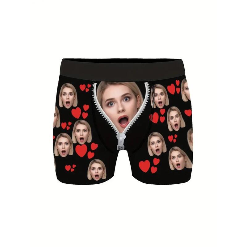 Cross-Border Foreign Trade Temu New Men's Boxer Briefs with Funny and Quirky Photos, Minimum Order One Piece, Men's Boxer Shorts