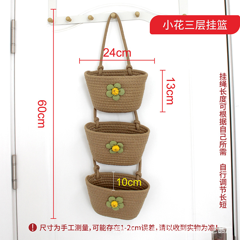 Cesta colgante de tres capas de girasol