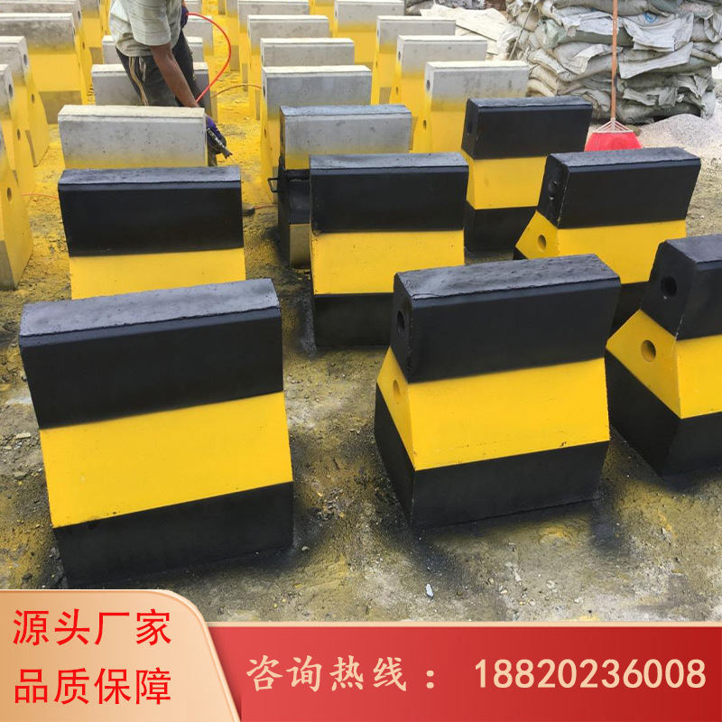 混泥土防撞石马墩交通公路隔离水泥墩小区物业黄黑色水泥墩广州厂