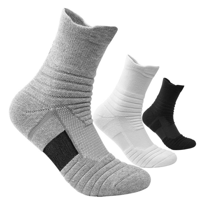 Calcetines de Baloncesto de los hombres engrosada toalla inferior Terry calcetines Calcetines de élite media-longitud de alto-top corriendo al aire libre calcetines deportivos
