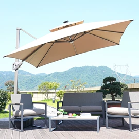 户外伞;户外金属桌椅;亭子