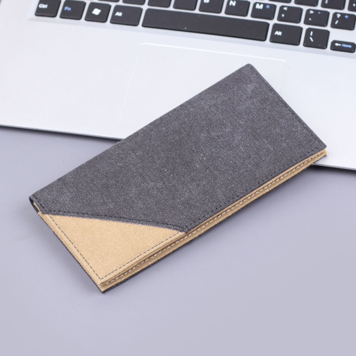 Cartera larga de hombre Jeans cartera de lienzo de hombre personalizada bolsa de tarjetas 2 - en - 1 cartera de boletos de hombre