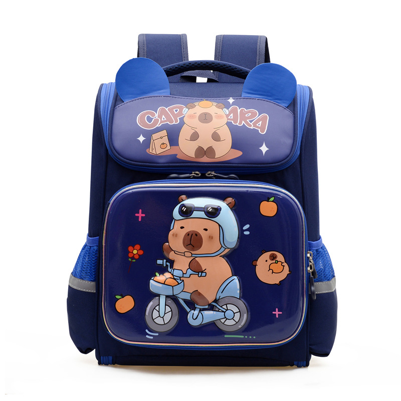 Kapibara mochila infantil de dibujos animados lindas mochila de niñas de grado uno, dos y tres niños mochila ligera