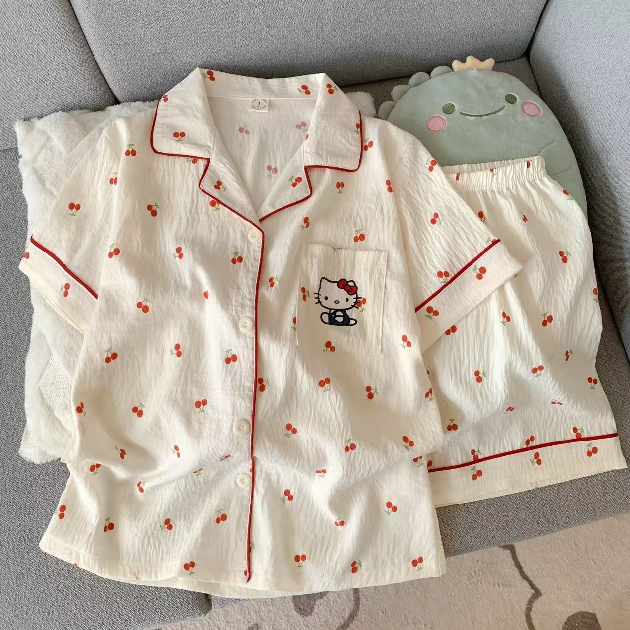 120G nubes de algodón pijama conjunto de mangas cortas pantalones cortos ropa para el hogar sudeste asiático TK pedidos de comercio exterior transfronterizo entidad mayorista