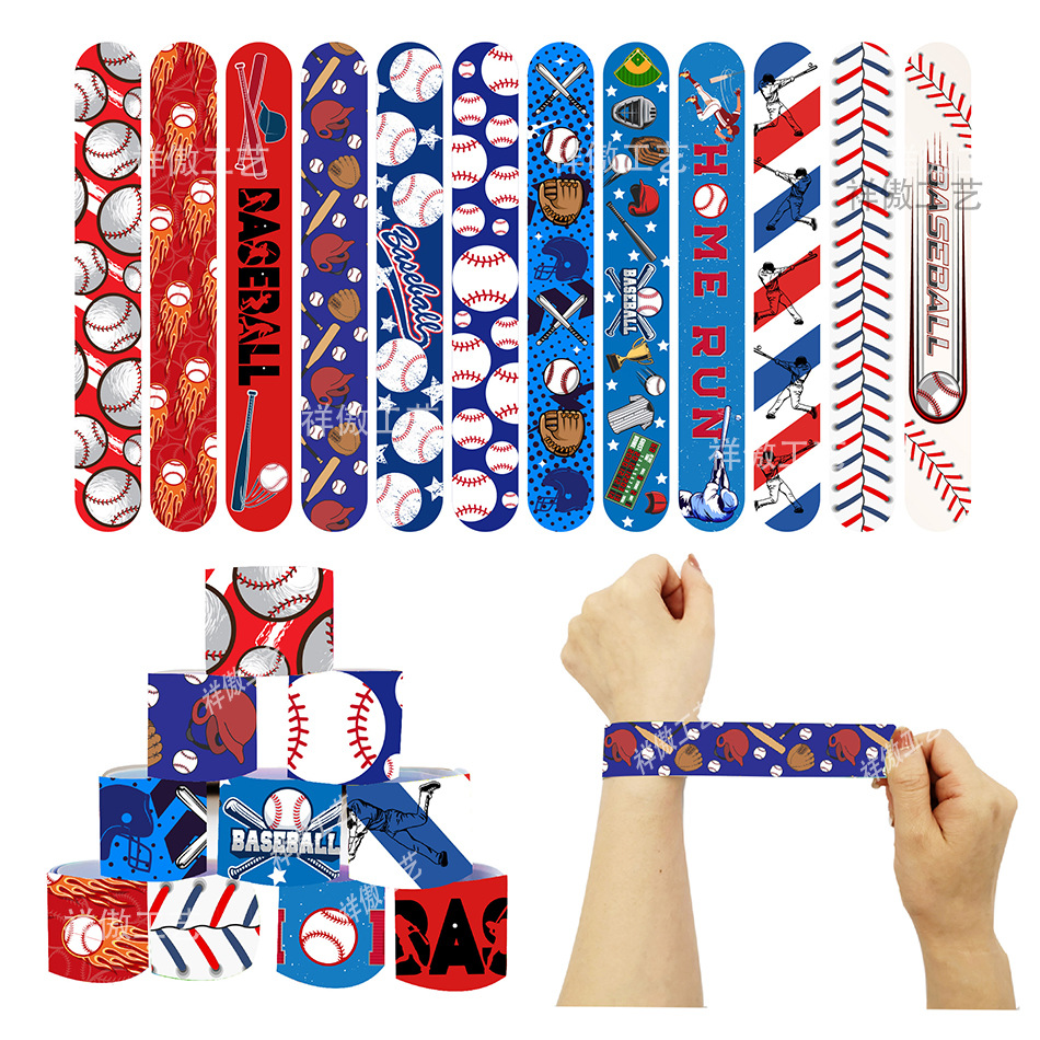 跨境棒球啪啪圈 base ball运动手环 体育拍拍圈 派对手腕带用品