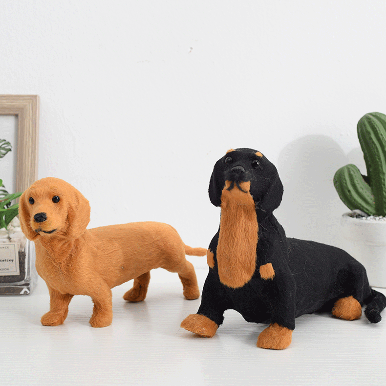 仿真腊肠犬摆件创意家居饰品可爱萌宠地面摆件 创意落地狗摆件|ms