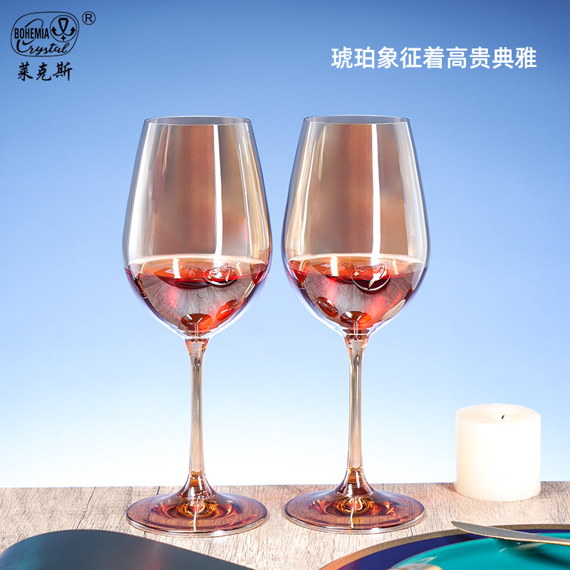 Caja de regalo de tazas de vino tintas importadas de la República Checa, tazas de cristal de alto valor, juegos de vinos de lujo personalizados